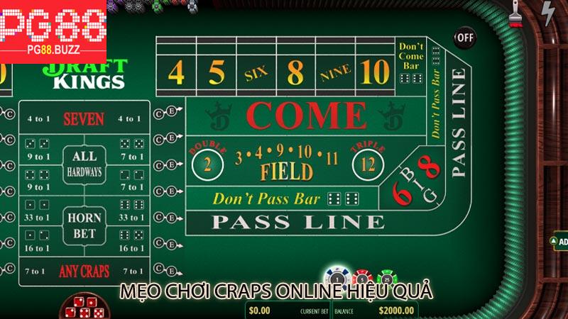 Mẹo chơi Craps Online hiệu quả